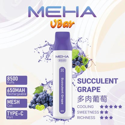 【MEHA VBar 魅嗨】小白條 8500 搭載 650mAh 澎湃動力核心 3% 醇熟配方確保每一口皆是絲滑入肺 老煙友激推的性能神機 台灣現貨:圖片 8